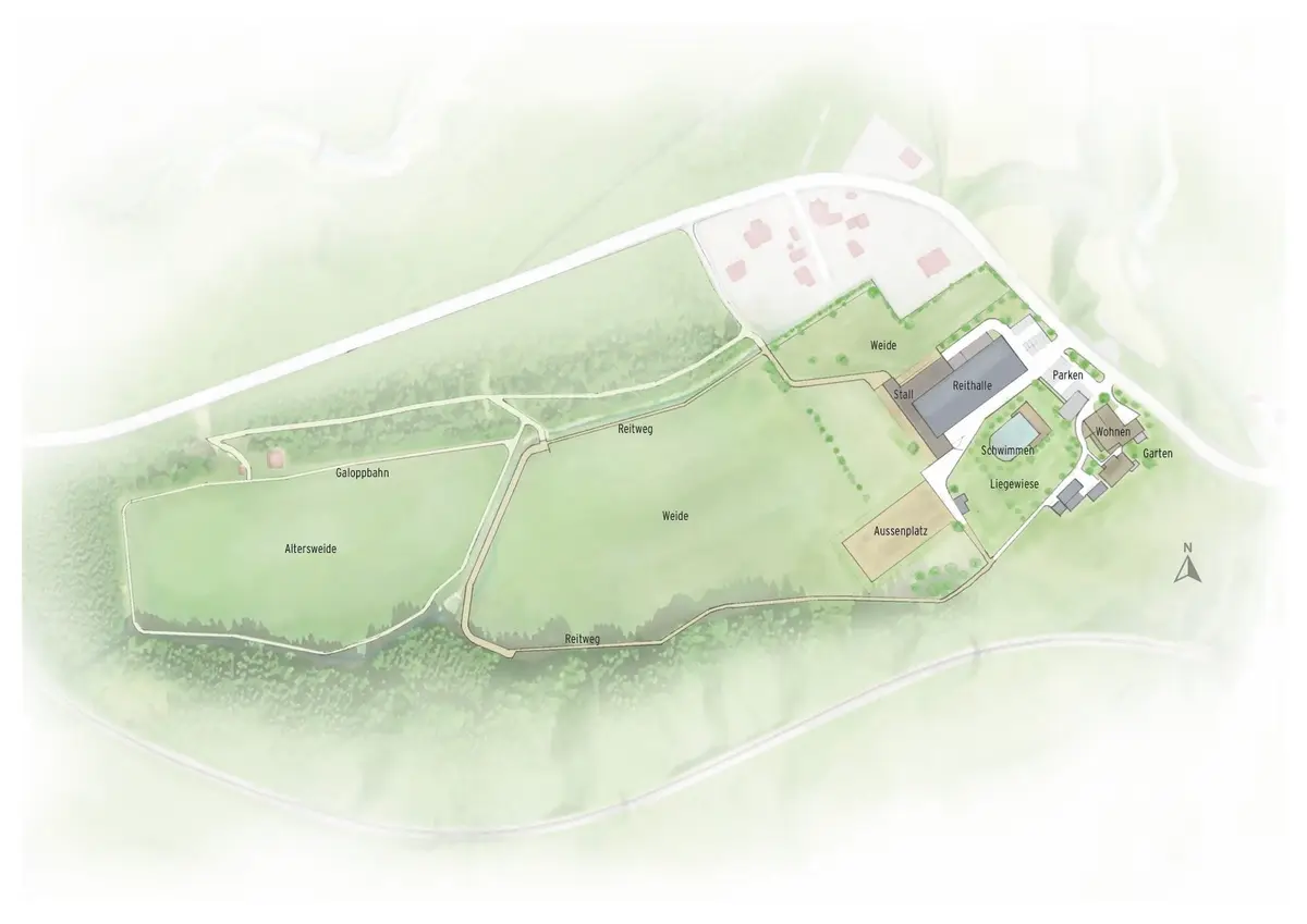 Gut Rosenbach — Lageplan-Illustration von Peter Schaffer