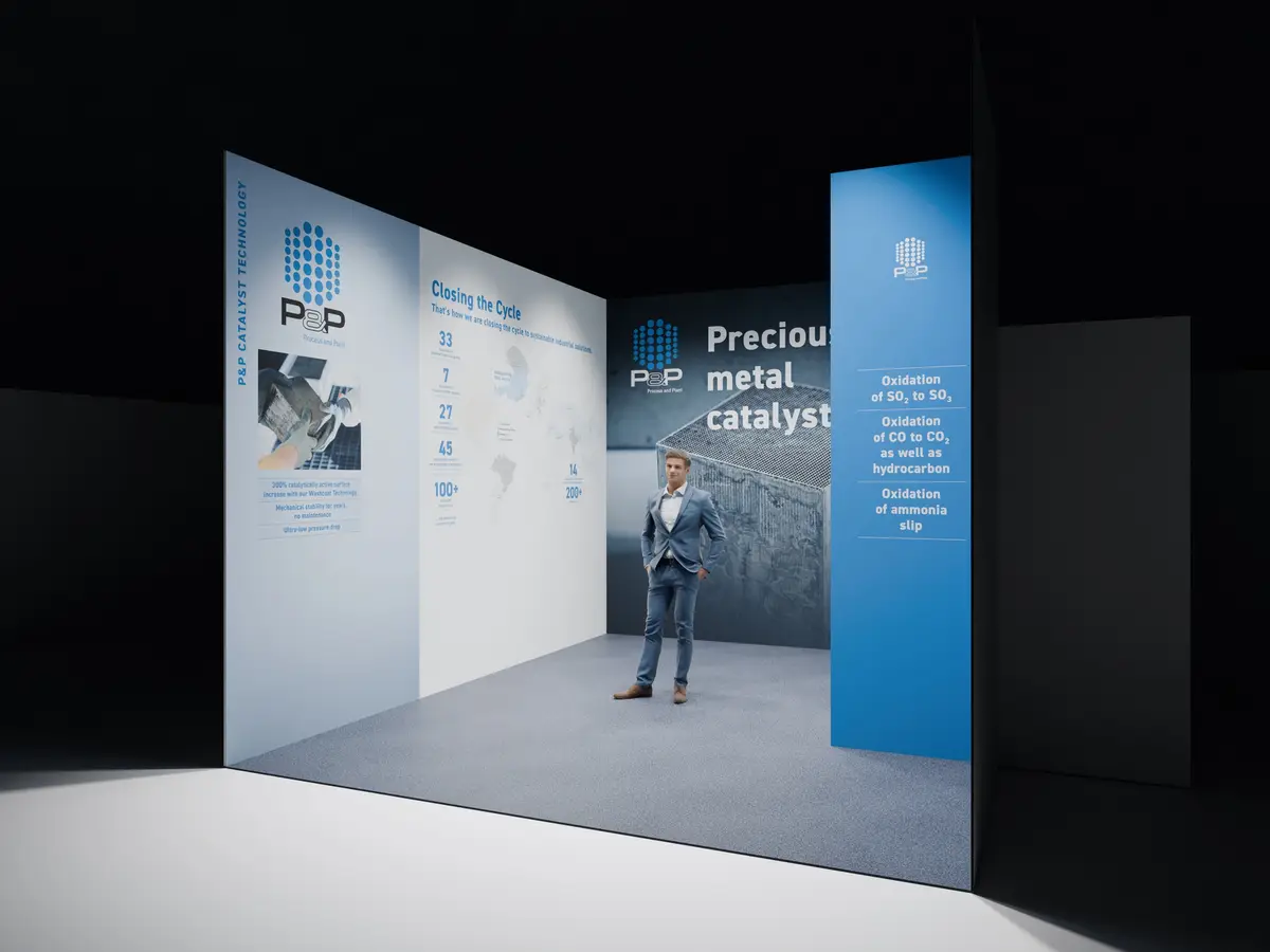 P&P Industries ACHEMA-Messestand — Closing the Cycle Wand, Rendering