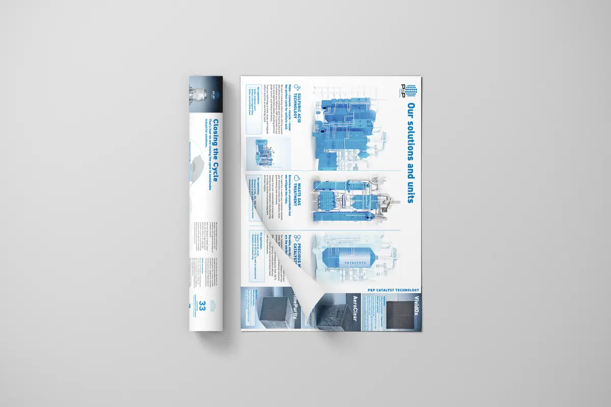 P&P Industries — Taschenheft „Closing the Cycle", aufgefaltet