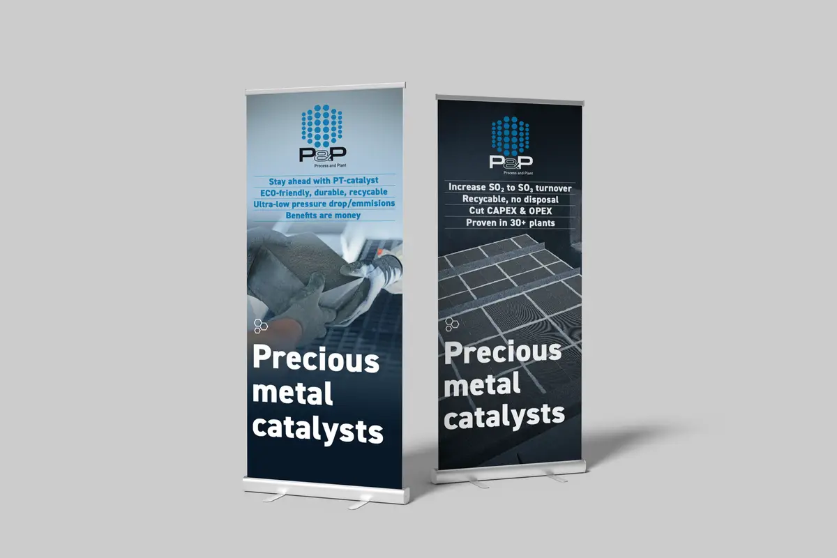 P&P Industries — Rollup-Banner „Precious Metal Catalysts"